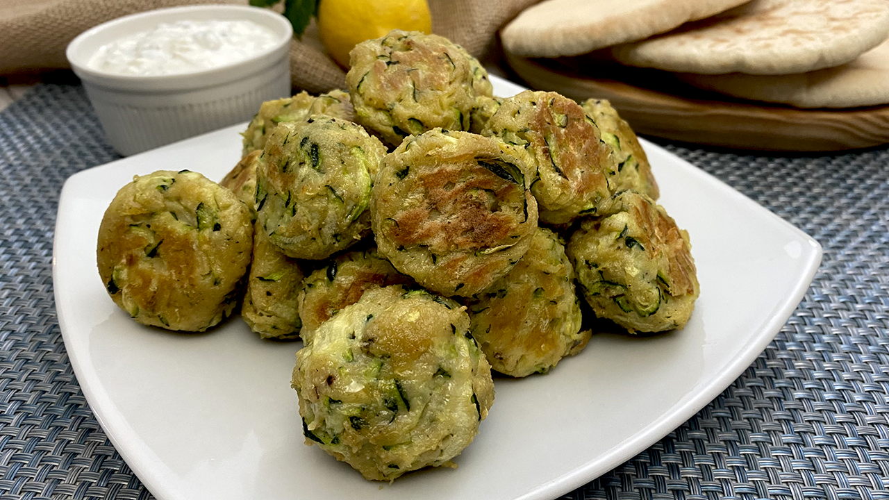 Baked zucchini meatballs