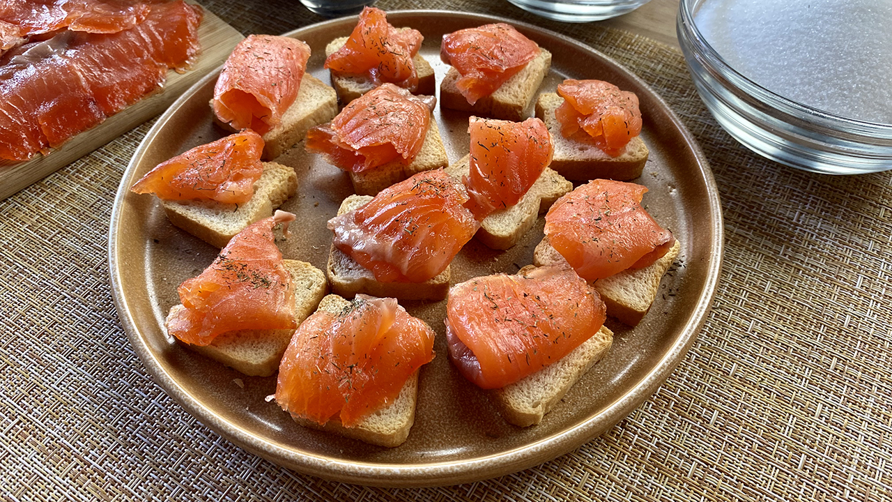 Marinated salmon