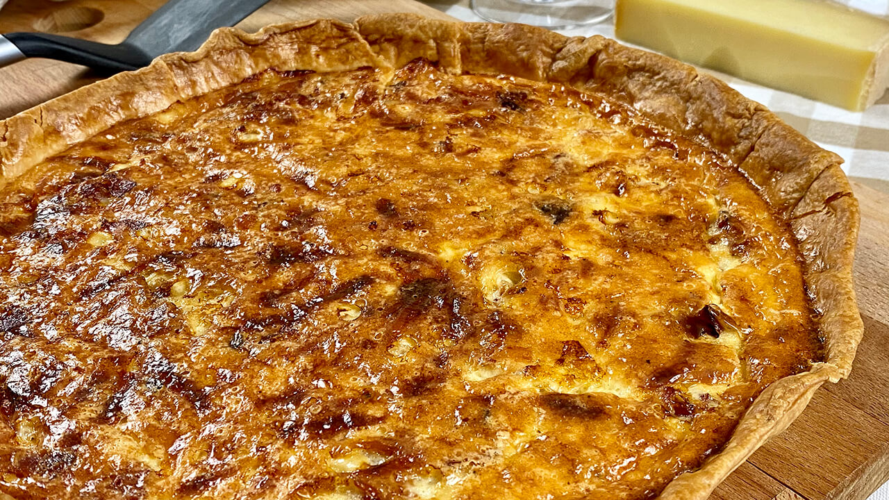 Cheese and bacon quiche