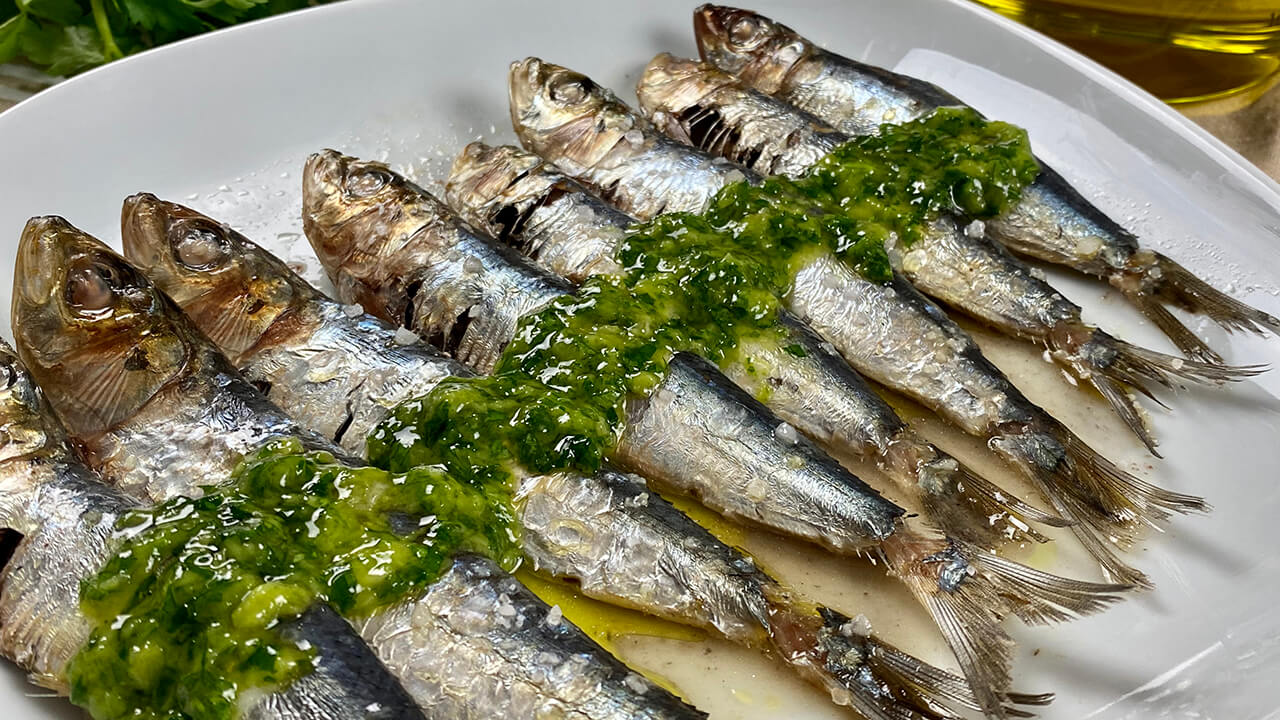 Sardines baked in the oven