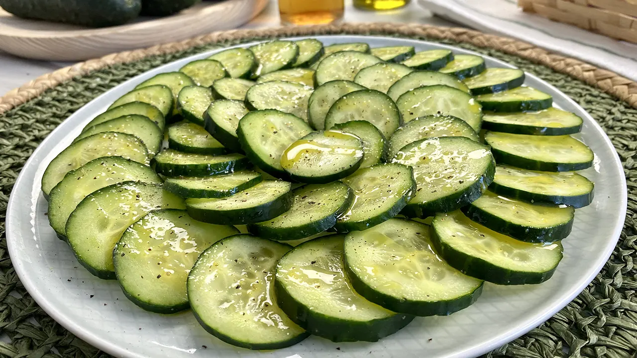 Cucumbers with vinaigrette