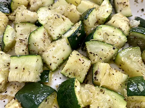 Microwaved zucchini