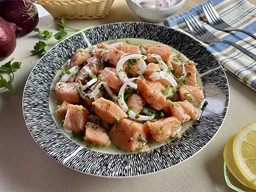 Salmon ceviche