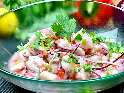 Sea bass ceviche