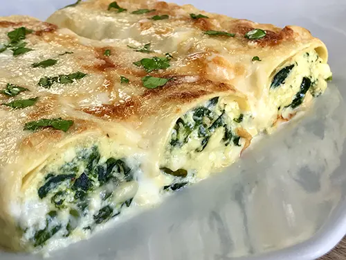 Ricotta and spinach cannelloni