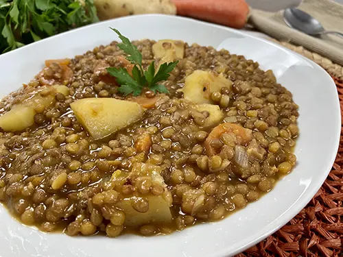 Lentils with vegetables