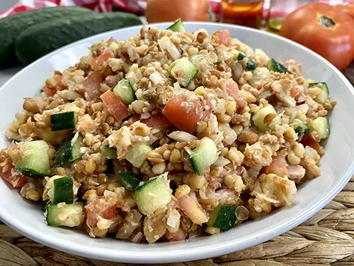 Lentil and tuna salad