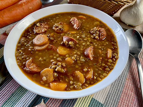 Stewed lentils