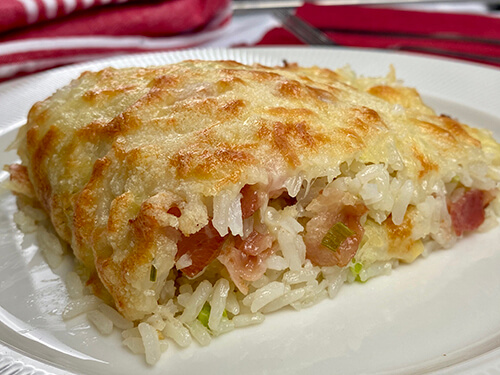 Baked rice au gratin