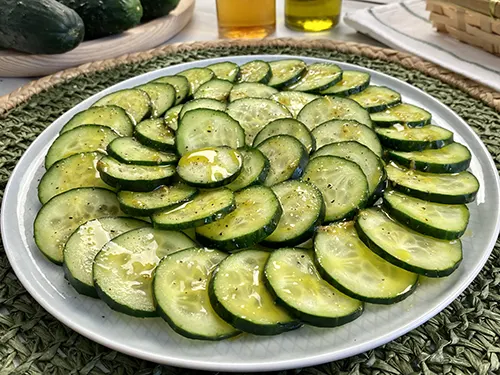 Cucumbers with vinaigrette