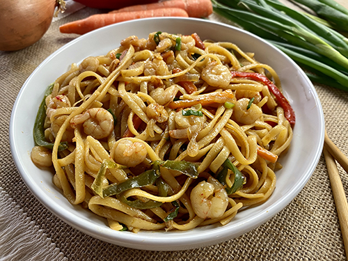 Noodles with shrimp