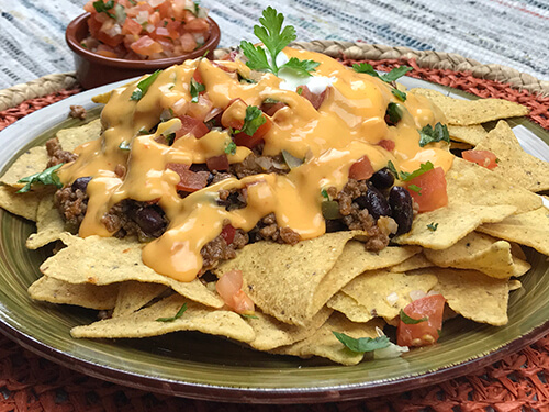 Nachos with Chili Beef and Cheese